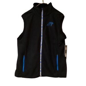 NWT New Carolina Panthers NFL Fleece Vest M Team Apparel 7th Collection